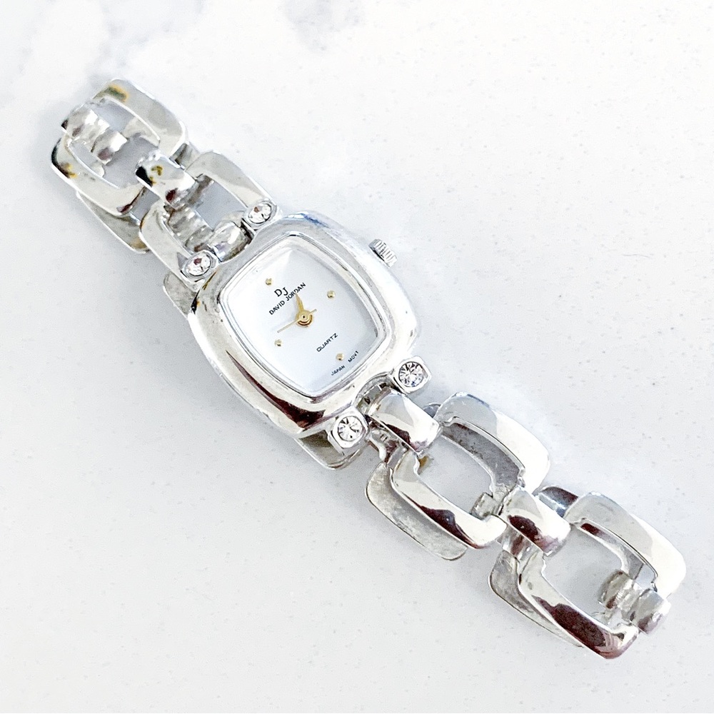 DAVID JORDAN Silver Stainless Steel Bracelet Watch - Picture 2 of 13